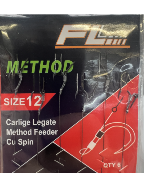 Carlige Legate FL Method Feeder Cu Spin 7mm Carlig Method 6buc/set