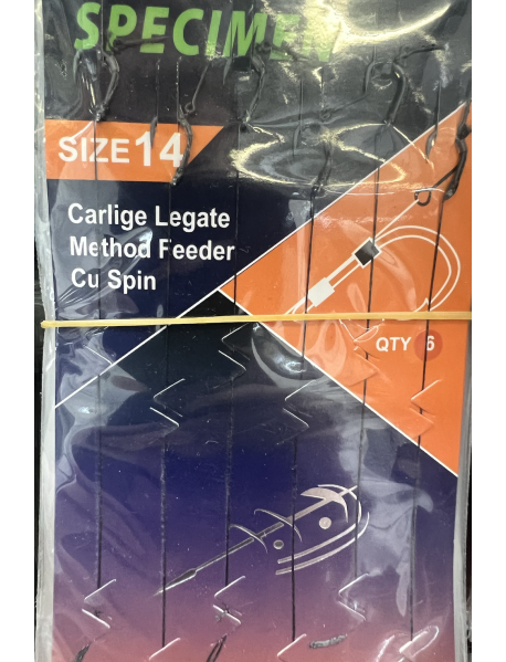 Carlige Legate FL Method Feeder Cu Spin 7mm Carlig Specimen 6buc/set