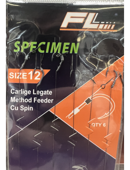 Carlige Legate FL Method Feeder Cu Spin 7mm Carlig Specimen 6buc/set