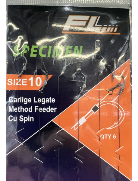 Carlige Legate FL Method Feeder Cu Spin 7mm Carlig Specimen 6buc/set