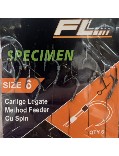 Carlige Legate FL Method Feeder Cu Spin 7mm Carlig Specimen 6buc/set